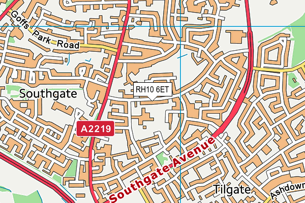 RH10 6ET map - OS VectorMap District (Ordnance Survey)