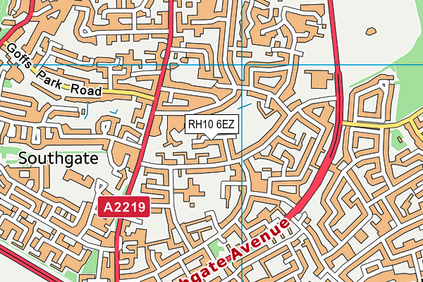 RH10 6EZ map - OS VectorMap District (Ordnance Survey)