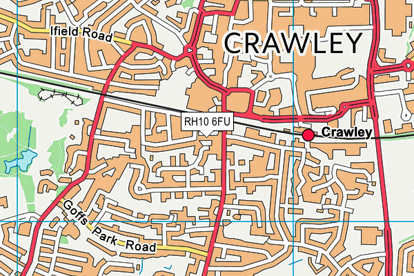 RH10 6FU map - OS VectorMap District (Ordnance Survey)