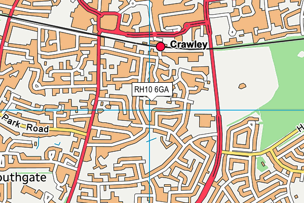 RH10 6GA map - OS VectorMap District (Ordnance Survey)