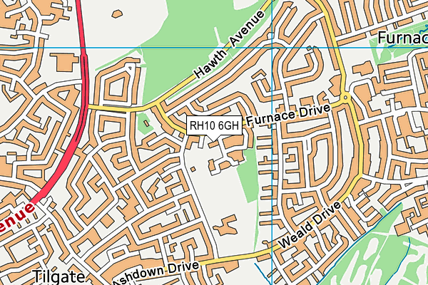 RH10 6GH map - OS VectorMap District (Ordnance Survey)