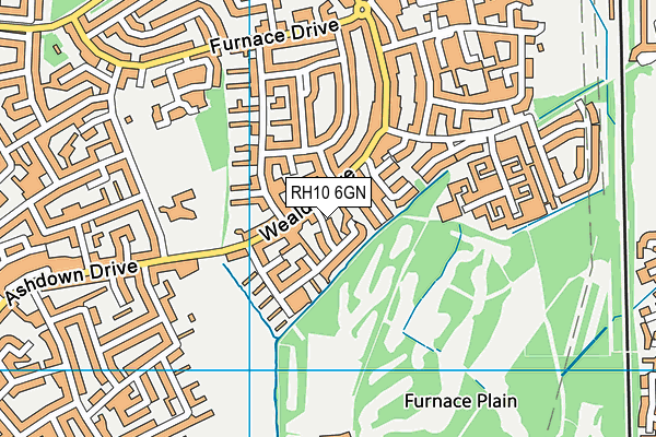 RH10 6GN map - OS VectorMap District (Ordnance Survey)