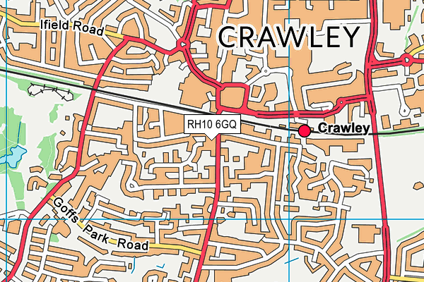 RH10 6GQ map - OS VectorMap District (Ordnance Survey)