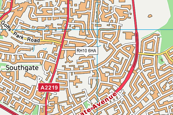 RH10 6HA map - OS VectorMap District (Ordnance Survey)