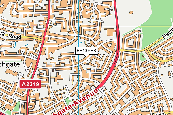 RH10 6HB map - OS VectorMap District (Ordnance Survey)