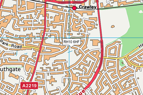 RH10 6HF map - OS VectorMap District (Ordnance Survey)