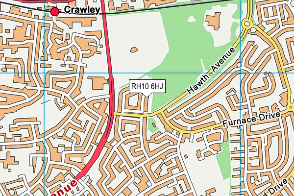 RH10 6HJ map - OS VectorMap District (Ordnance Survey)