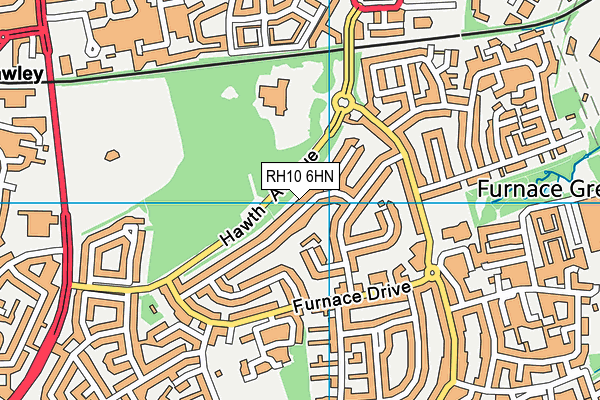 RH10 6HN map - OS VectorMap District (Ordnance Survey)