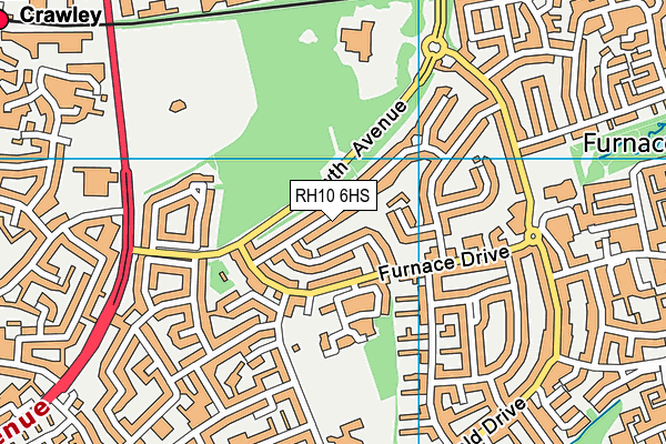RH10 6HS map - OS VectorMap District (Ordnance Survey)