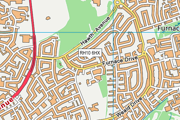 RH10 6HX map - OS VectorMap District (Ordnance Survey)