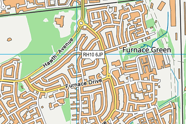 RH10 6JP map - OS VectorMap District (Ordnance Survey)