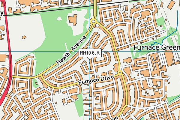 RH10 6JR map - OS VectorMap District (Ordnance Survey)
