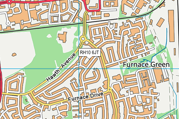 RH10 6JT map - OS VectorMap District (Ordnance Survey)