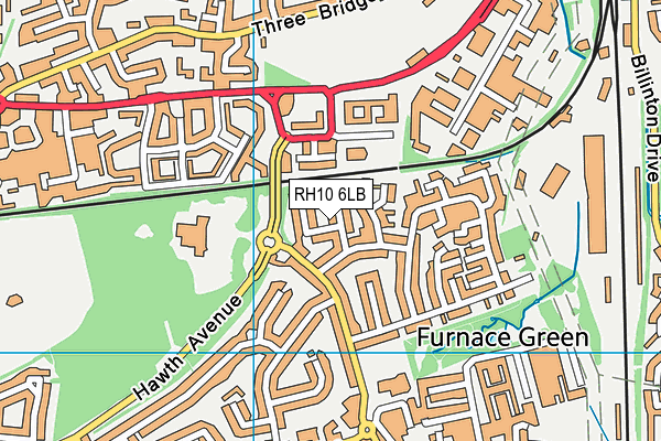 RH10 6LB map - OS VectorMap District (Ordnance Survey)