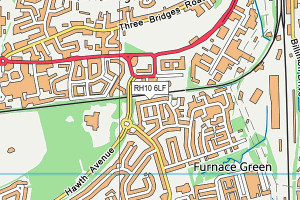 RH10 6LF map - OS VectorMap District (Ordnance Survey)