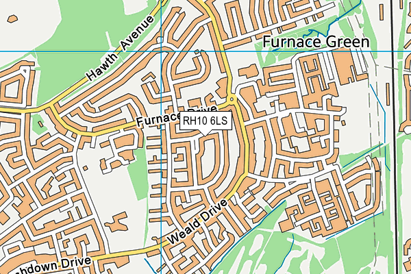 RH10 6LS map - OS VectorMap District (Ordnance Survey)