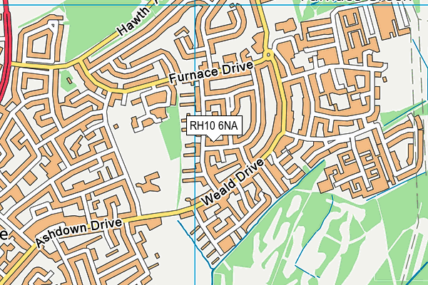 RH10 6NA map - OS VectorMap District (Ordnance Survey)