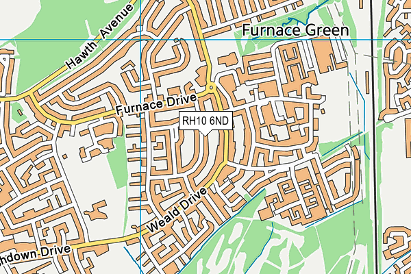 RH10 6ND map - OS VectorMap District (Ordnance Survey)