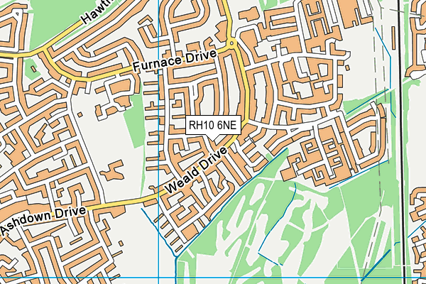 RH10 6NE map - OS VectorMap District (Ordnance Survey)