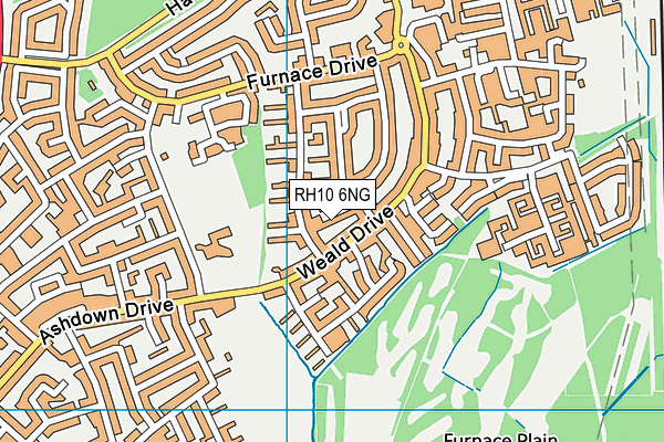RH10 6NG map - OS VectorMap District (Ordnance Survey)