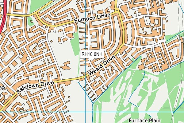 RH10 6NH map - OS VectorMap District (Ordnance Survey)