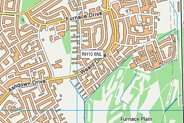RH10 6NL map - OS VectorMap District (Ordnance Survey)