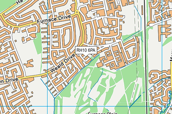 RH10 6PA map - OS VectorMap District (Ordnance Survey)