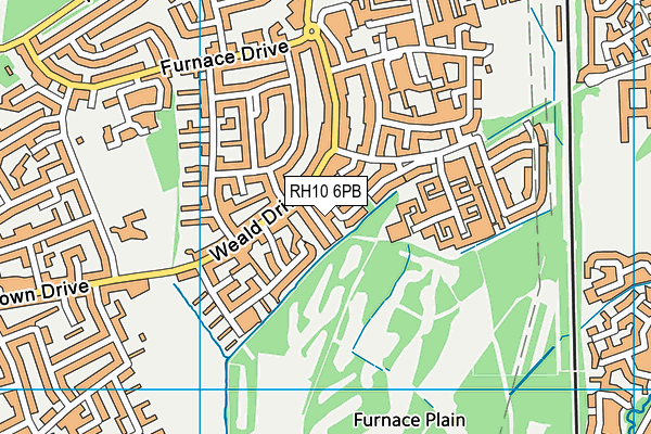 RH10 6PB map - OS VectorMap District (Ordnance Survey)