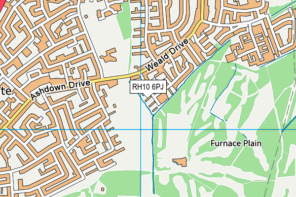 RH10 6PJ map - OS VectorMap District (Ordnance Survey)