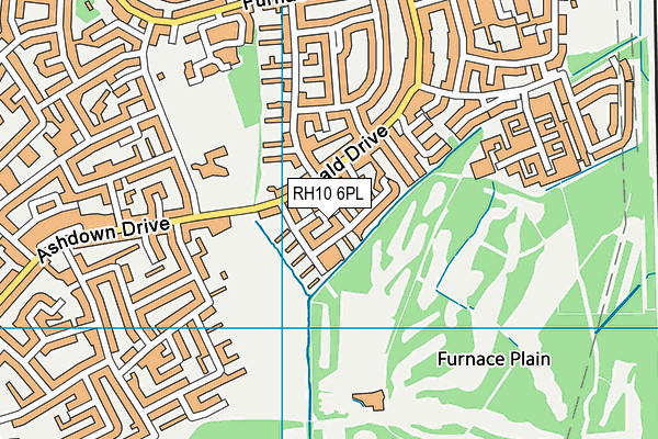 RH10 6PL map - OS VectorMap District (Ordnance Survey)