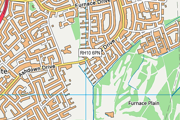 RH10 6PN map - OS VectorMap District (Ordnance Survey)