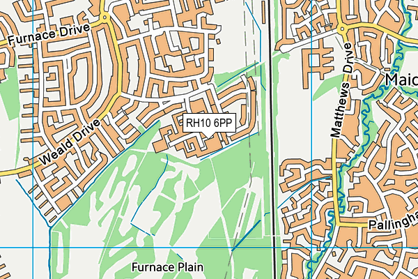 RH10 6PP map - OS VectorMap District (Ordnance Survey)