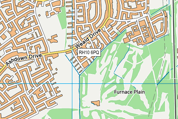 RH10 6PQ map - OS VectorMap District (Ordnance Survey)