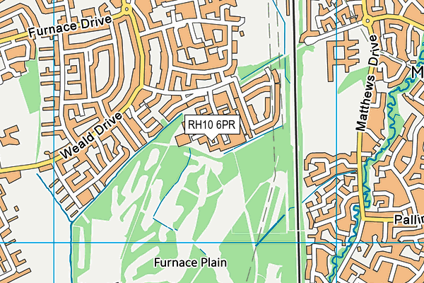 RH10 6PR map - OS VectorMap District (Ordnance Survey)