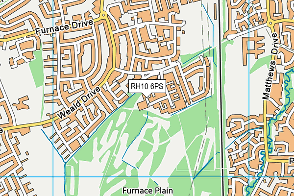 RH10 6PS map - OS VectorMap District (Ordnance Survey)