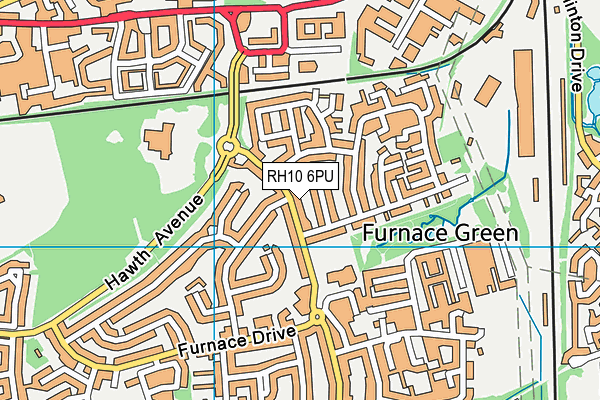 RH10 6PU map - OS VectorMap District (Ordnance Survey)