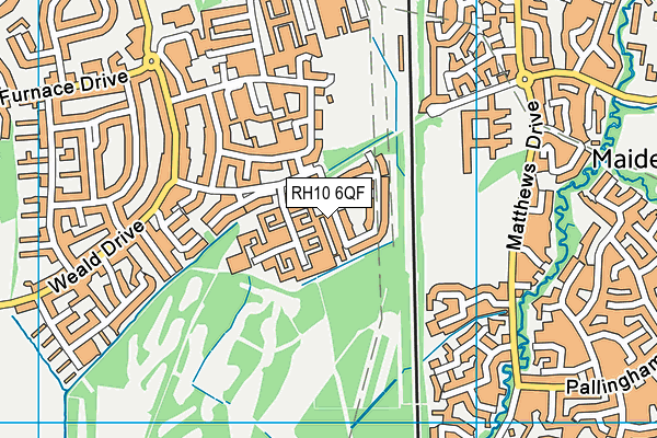 RH10 6QF map - OS VectorMap District (Ordnance Survey)