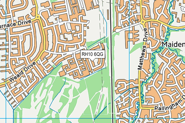 RH10 6QG map - OS VectorMap District (Ordnance Survey)