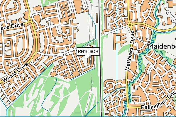 RH10 6QH map - OS VectorMap District (Ordnance Survey)