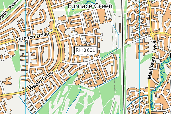 RH10 6QL map - OS VectorMap District (Ordnance Survey)