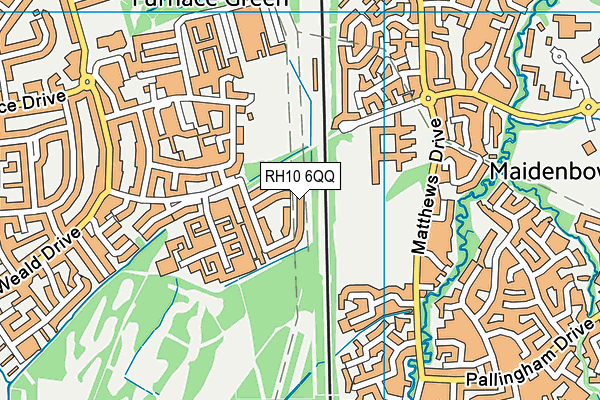 RH10 6QQ map - OS VectorMap District (Ordnance Survey)