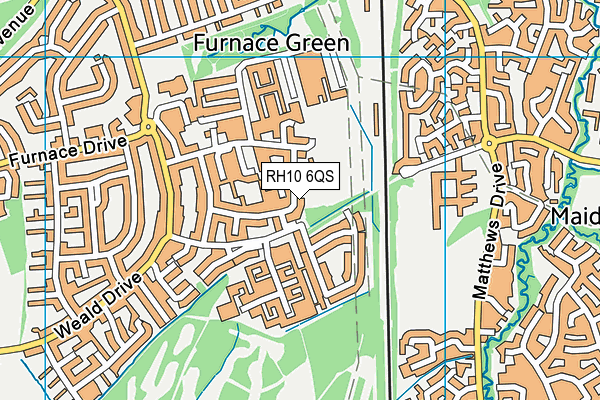 RH10 6QS map - OS VectorMap District (Ordnance Survey)