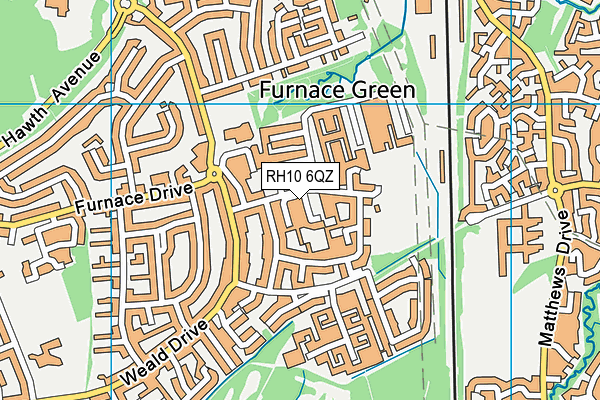 RH10 6QZ map - OS VectorMap District (Ordnance Survey)