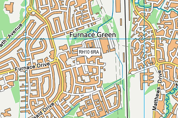 RH10 6RA map - OS VectorMap District (Ordnance Survey)