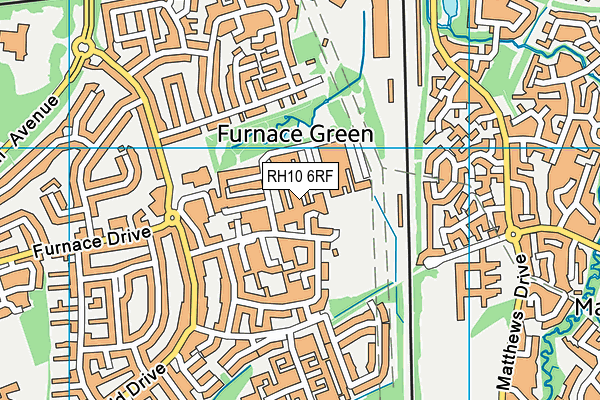 RH10 6RF map - OS VectorMap District (Ordnance Survey)