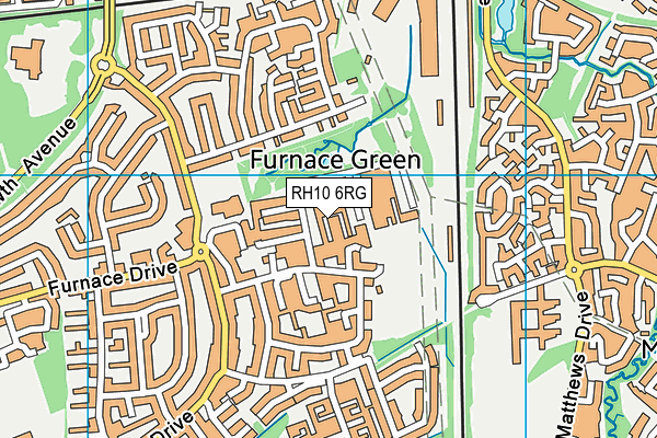 RH10 6RG map - OS VectorMap District (Ordnance Survey)