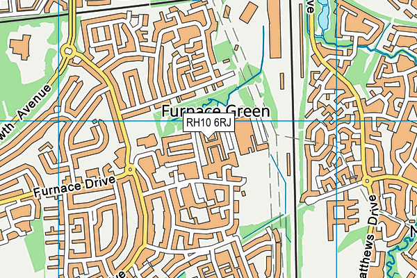 RH10 6RJ map - OS VectorMap District (Ordnance Survey)