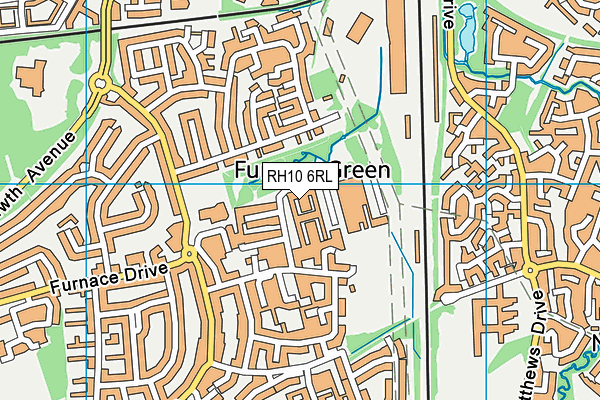 RH10 6RL map - OS VectorMap District (Ordnance Survey)