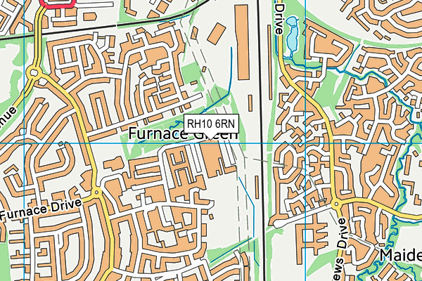 RH10 6RN map - OS VectorMap District (Ordnance Survey)