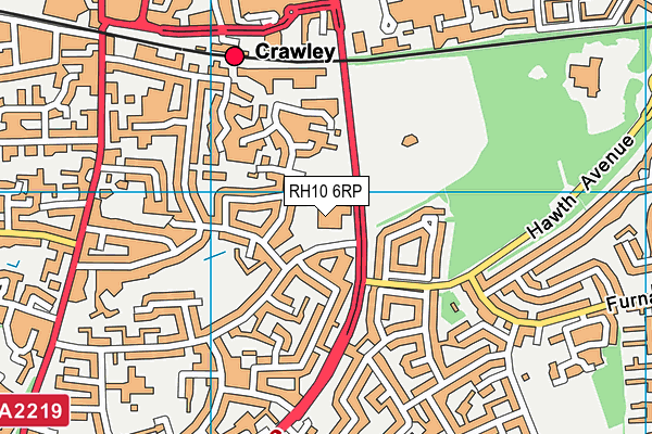 RH10 6RP map - OS VectorMap District (Ordnance Survey)
